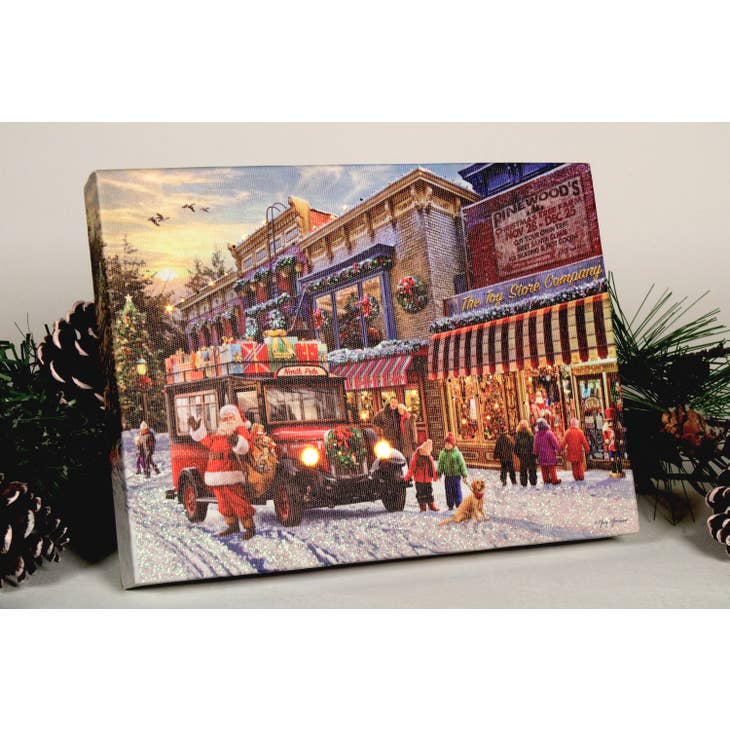 Christmas Toy Store 8x6 Lighted Tabletop Canvas