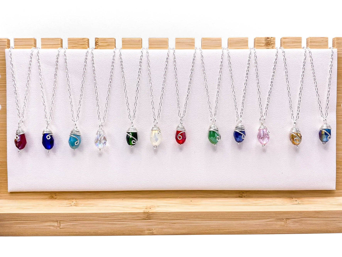 Silver Birthstone necklace: Alegria