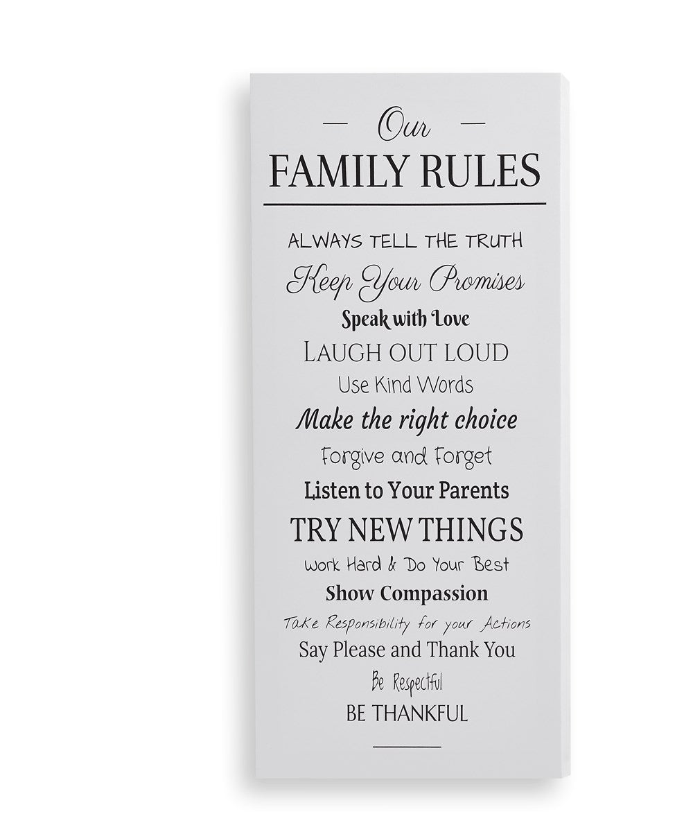 Home & Garden Family Rules Wall Print