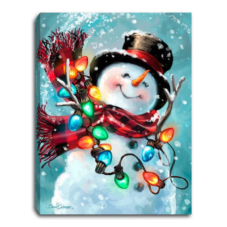 Christmas Joy 8x6 Lighted Tabletop Canvas