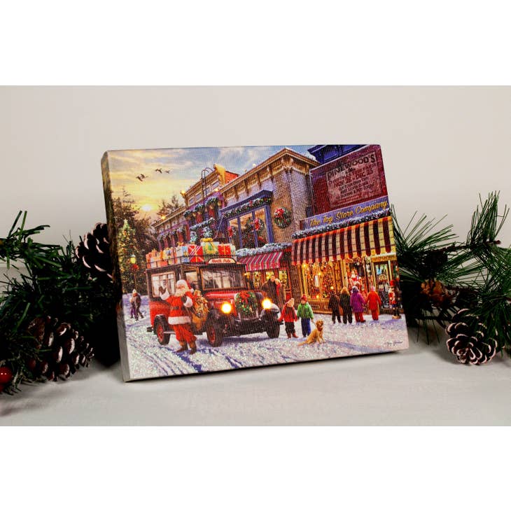 Christmas Toy Store 8x6 Lighted Tabletop Canvas