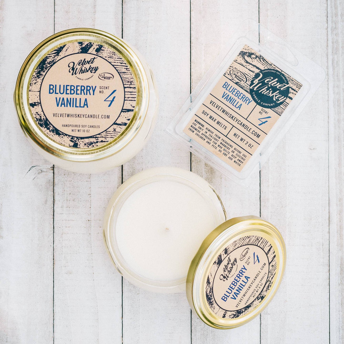 6 oz Velvet Whiskey Candle Co. Blueberry Vanilla Candle