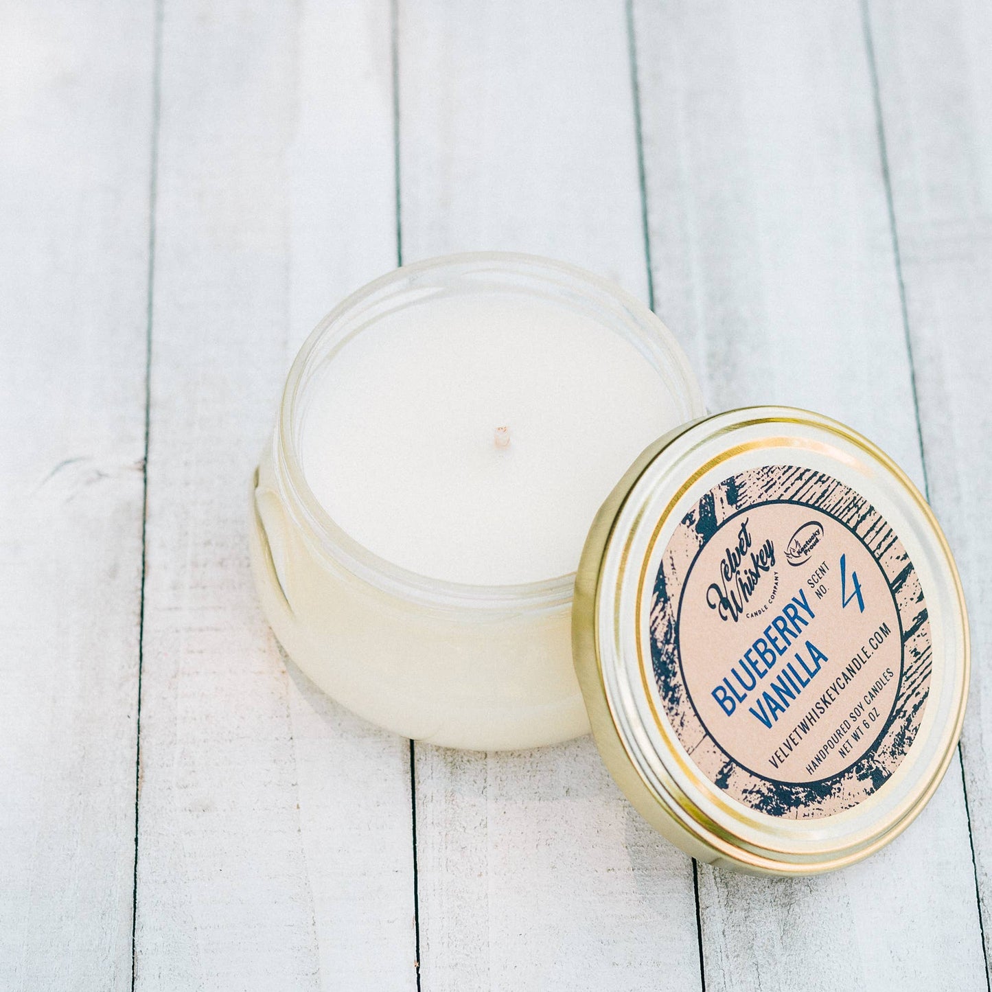 6 oz Velvet Whiskey Candle Co. Blueberry Vanilla Candle