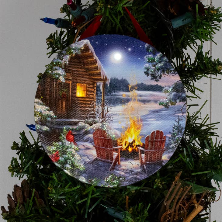 Christmas At the Lake Led Ornament
