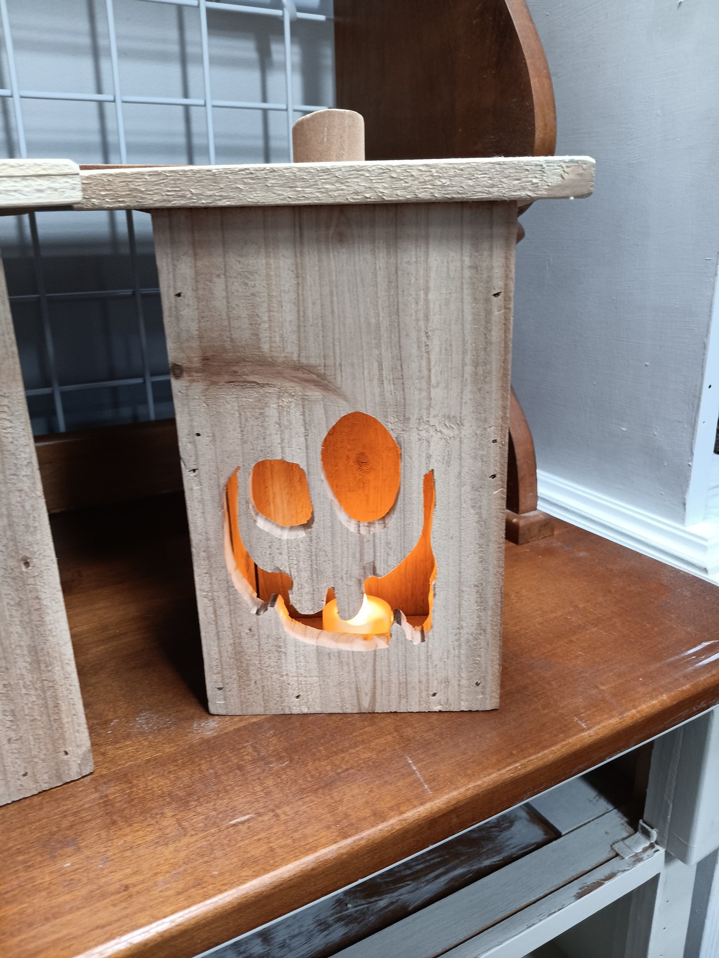 Wood Lantern Candle Holder