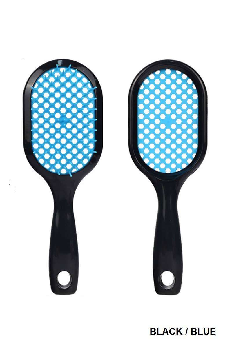 ,, SI-26504 Tik Tok hairbrush Plus Detangling Hair Comb: BLACK/FUCHSIA-169778 / OS