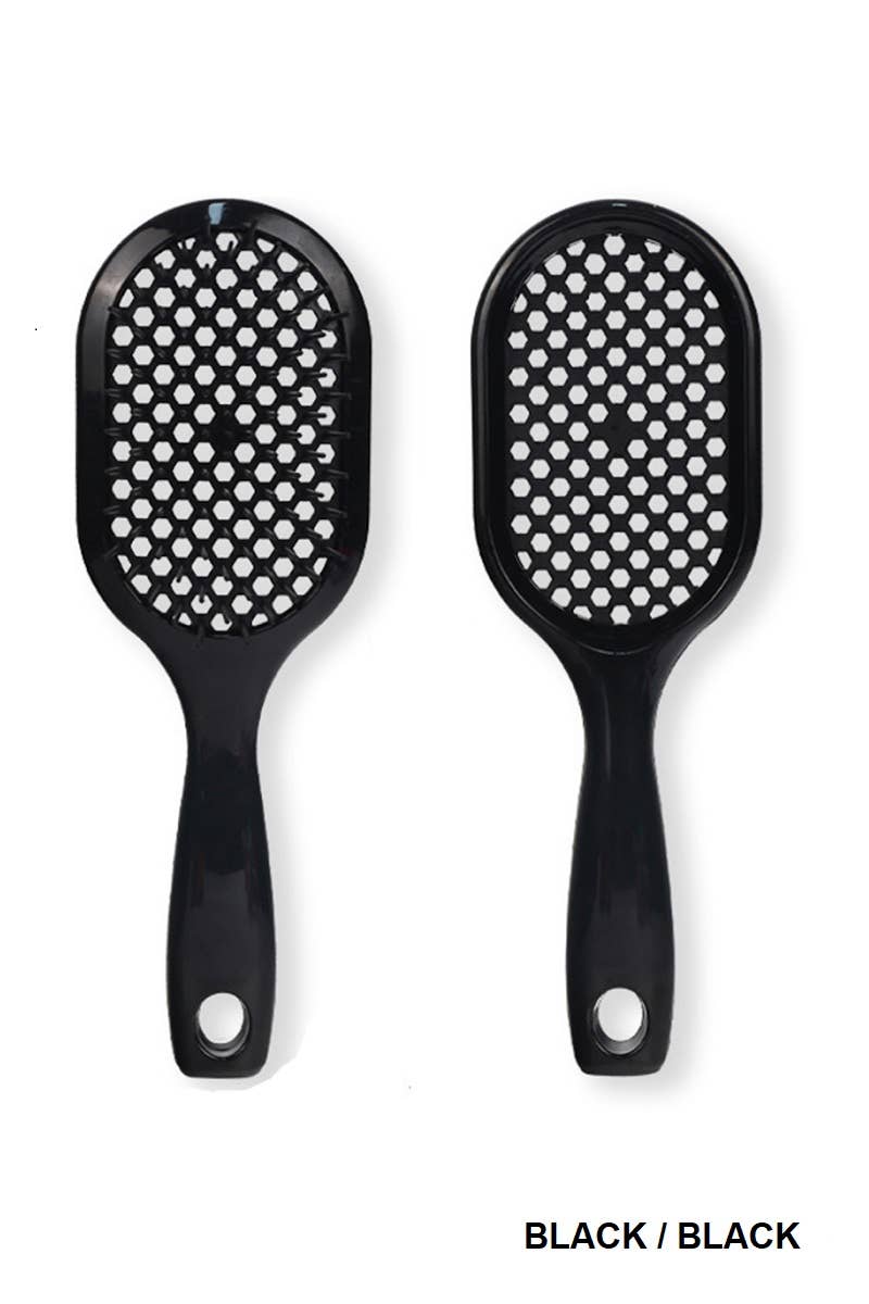 ,, SI-26504 Tik Tok hairbrush Plus Detangling Hair Comb: BLACK/FUCHSIA-169778 / OS