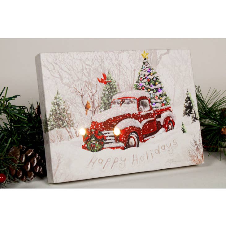 Holiday Tree 8x6 Lighted Tabletop Canvas