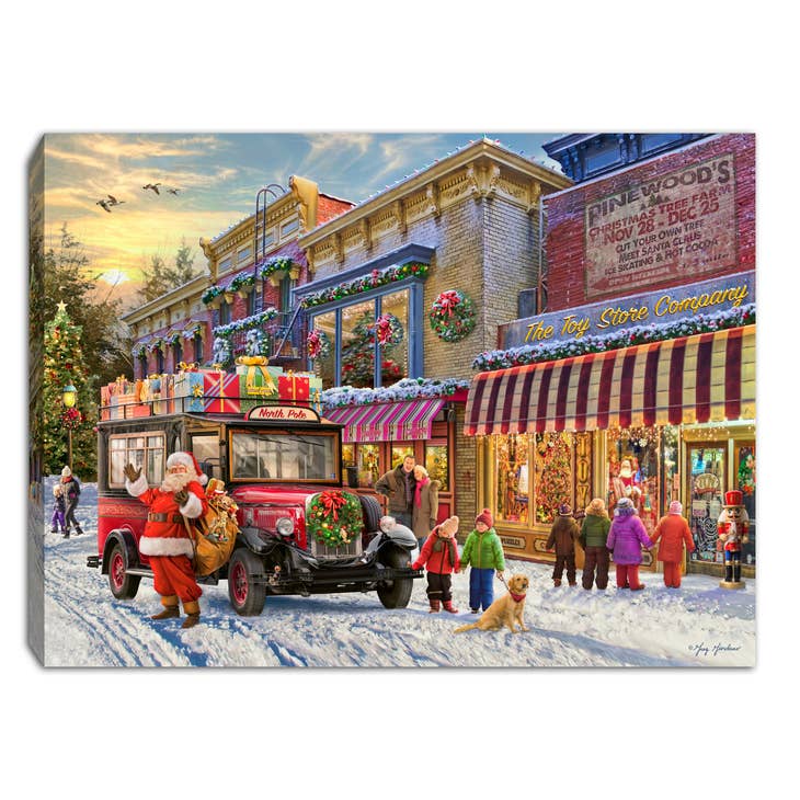 Christmas Toy Store 8x6 Lighted Tabletop Canvas
