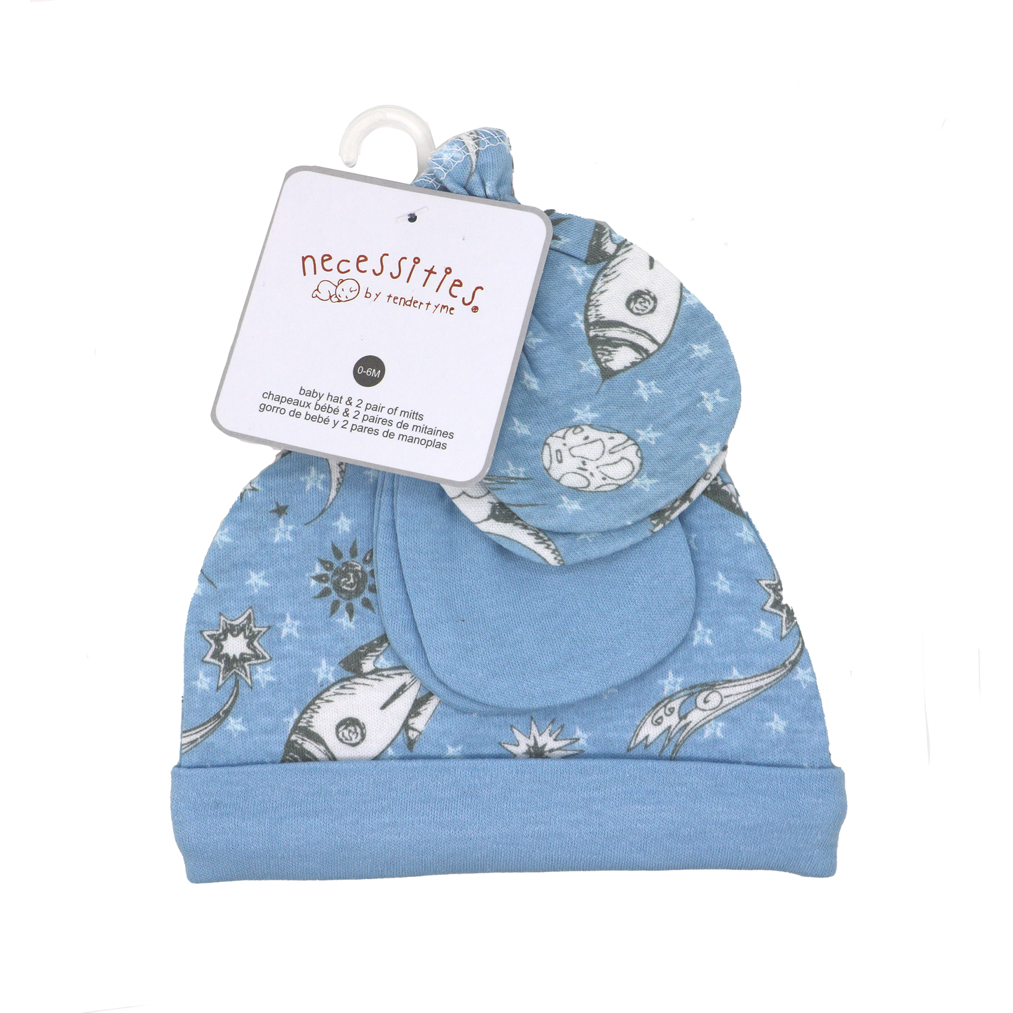 3 Piece Set - Hat and Mitts: Blue