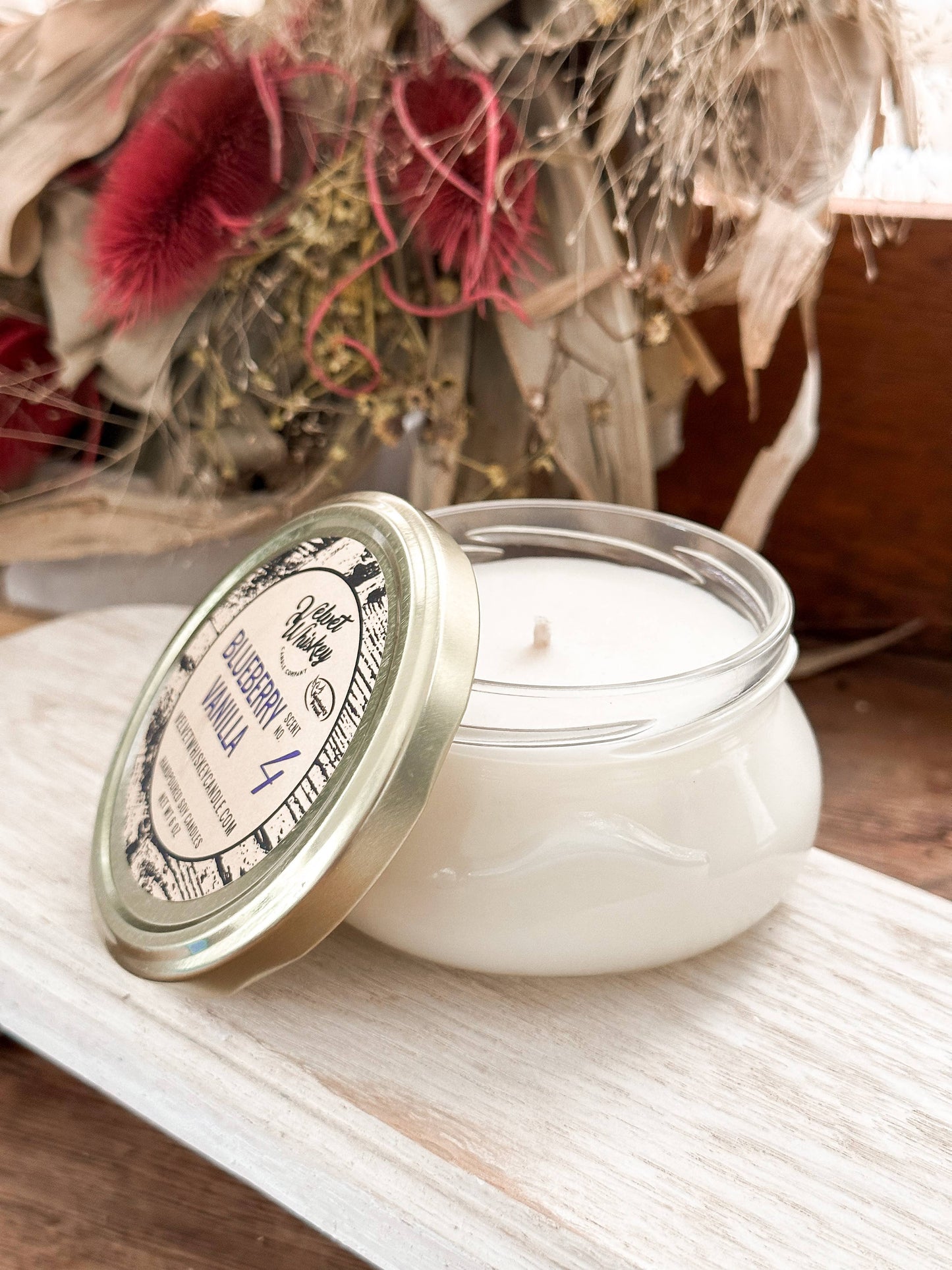 6 oz Velvet Whiskey Candle Co. Blueberry Vanilla Candle