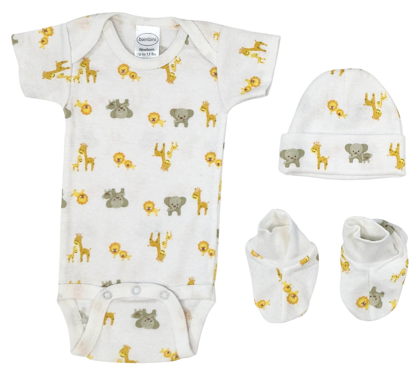 3 Piece Gift Set - Safari Print: Newborn