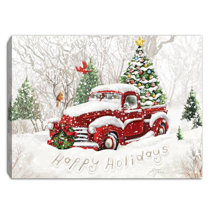 Holiday Tree 8x6 Lighted Tabletop Canvas