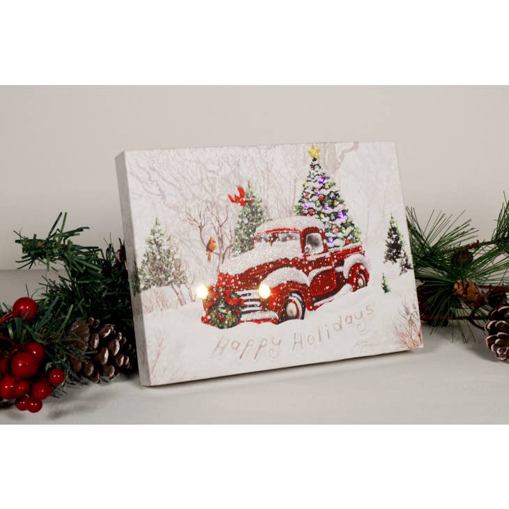 Holiday Tree 8x6 Lighted Tabletop Canvas