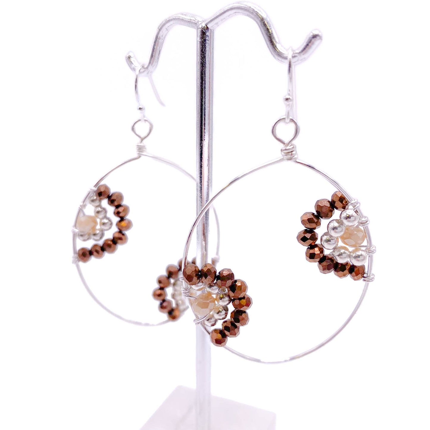 Wendi - Silver Plated Dangle Earrings with Crystals