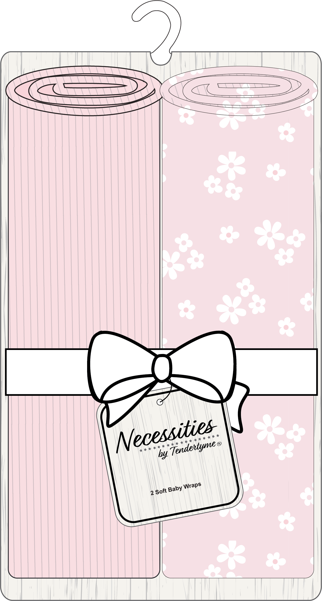 2-Pack Rib Knit Baby Wrap Swaddles: Pink