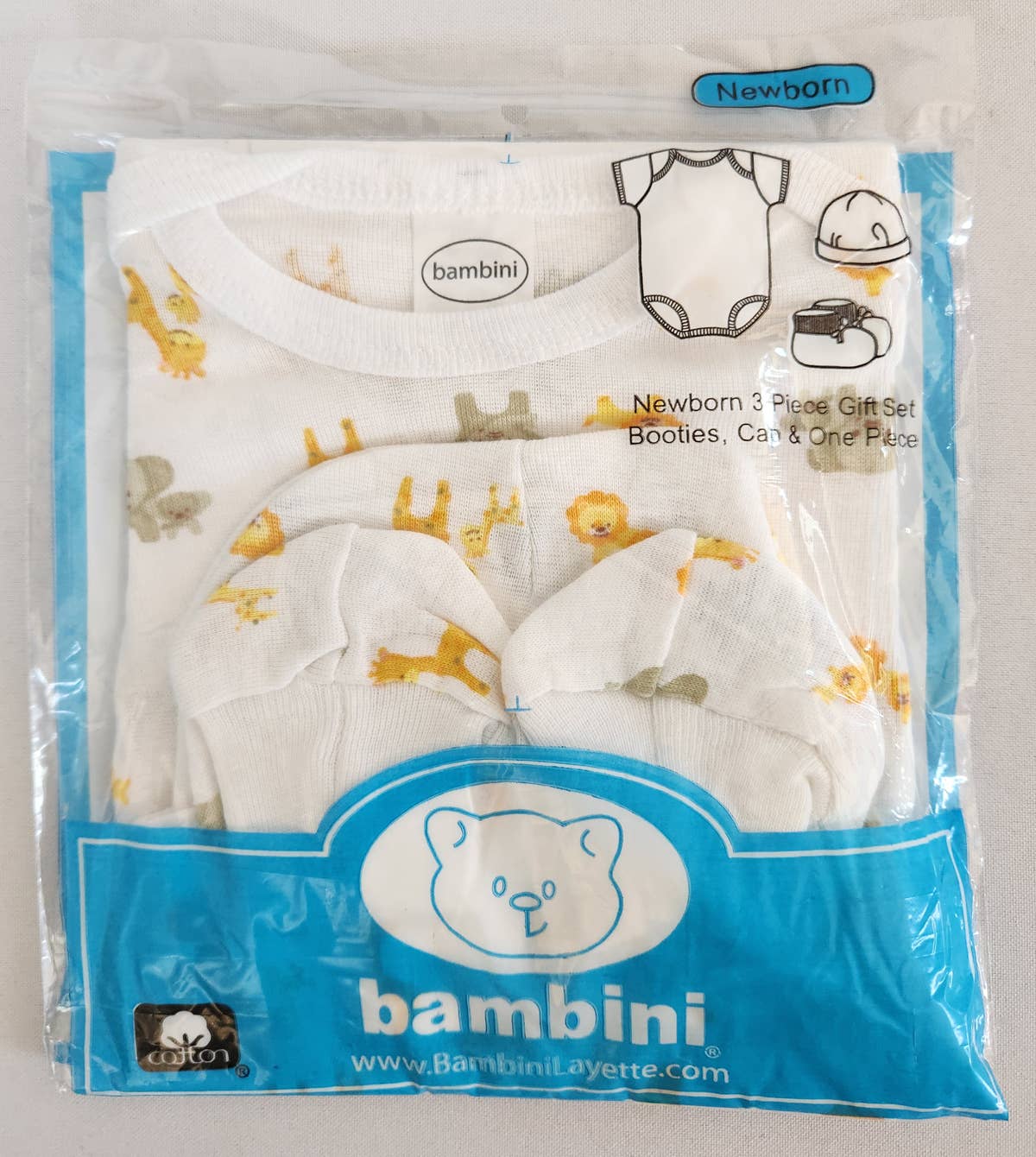 3 Piece Gift Set - Safari Print: Newborn
