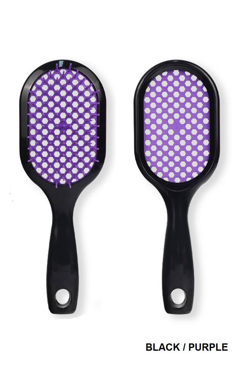 ,, SI-26504 Tik Tok hairbrush Plus Detangling Hair Comb: BLACK/FUCHSIA-169778 / OS