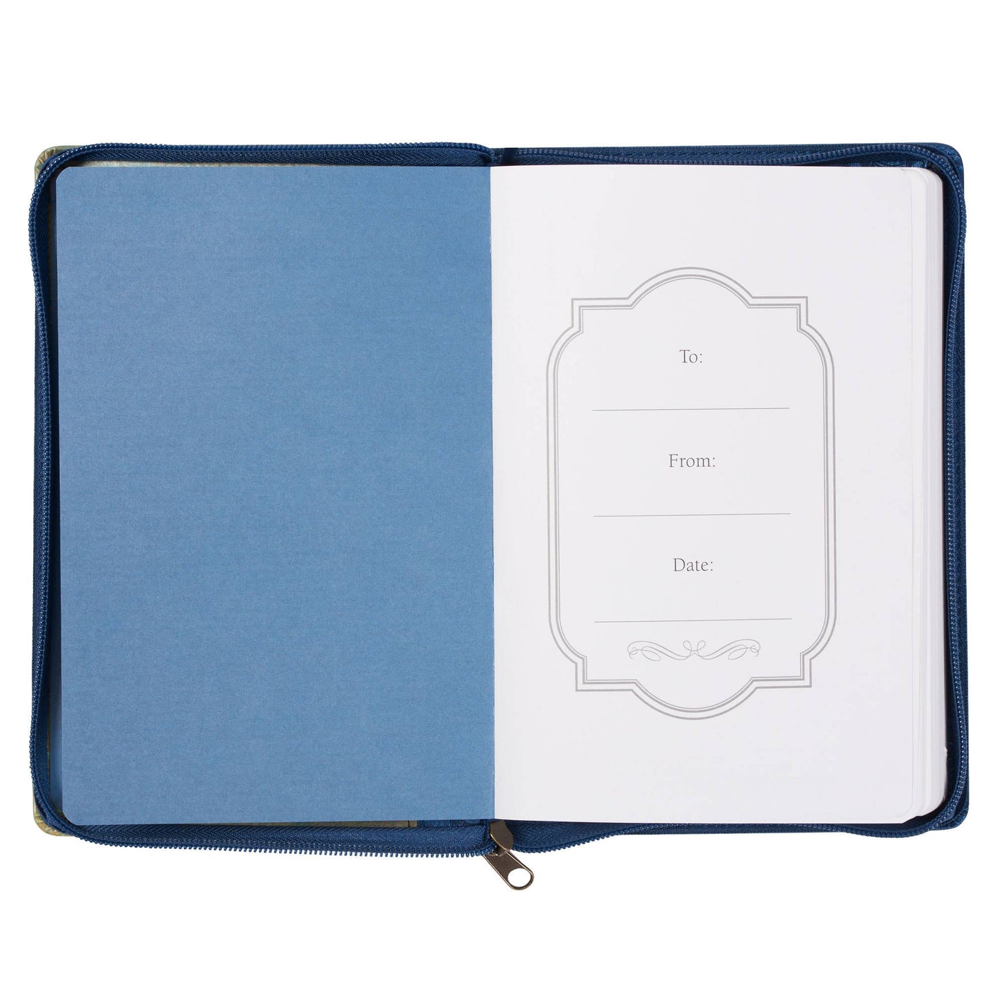 Journal Classic Zip Blue/Peacock Printed Blessed Jer. 17:7
