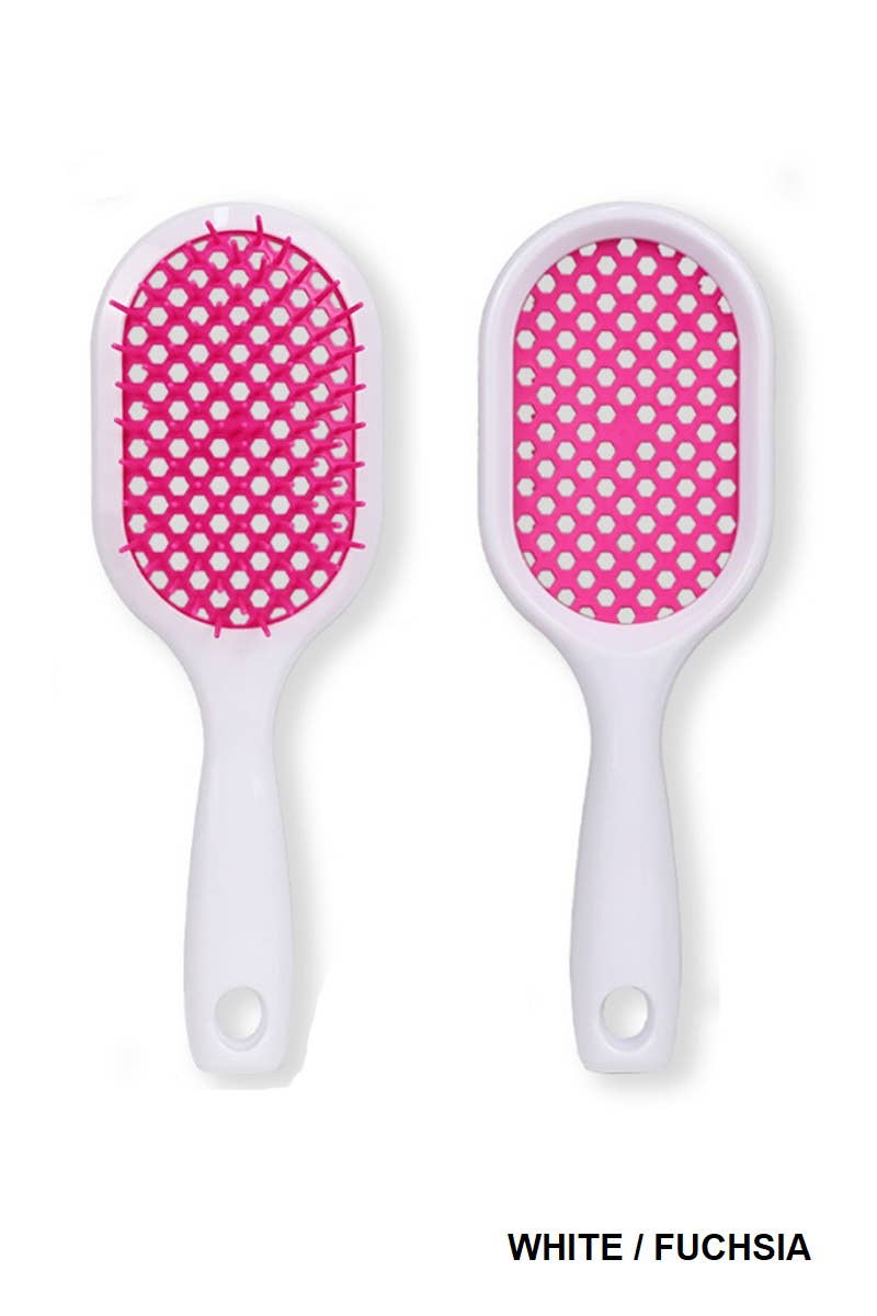 ,, SI-26504 Tik Tok hairbrush Plus Detangling Hair Comb: BLACK/FUCHSIA-169778 / OS