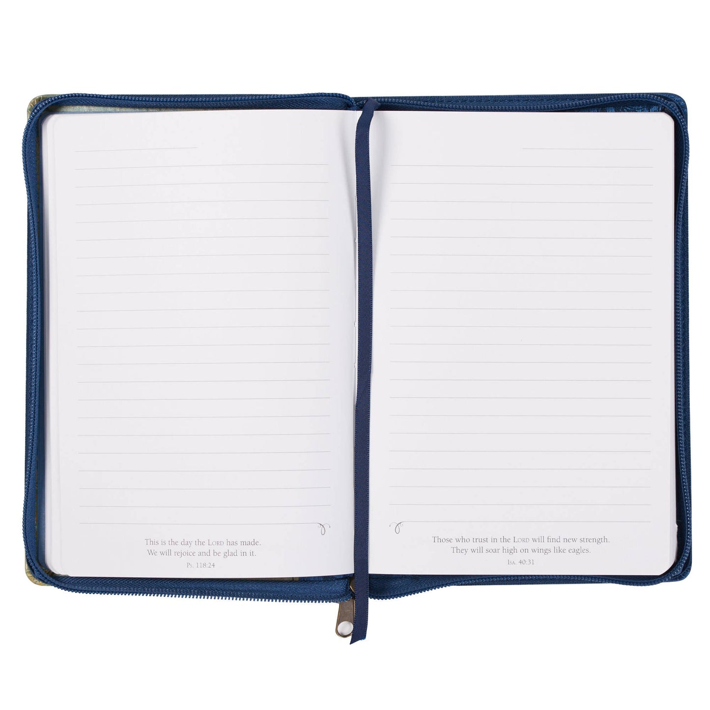 Journal Classic Zip Blue/Peacock Printed Blessed Jer. 17:7
