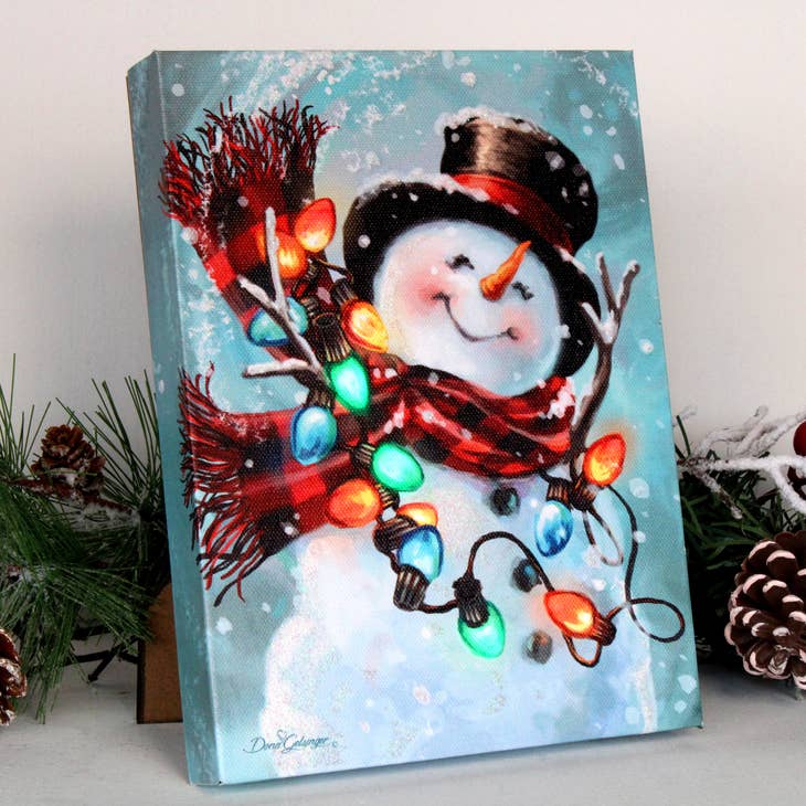Christmas Joy 8x6 Lighted Tabletop Canvas