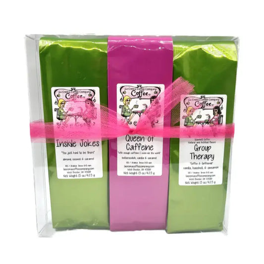 Girlfriends Trio of 1.5oz Coffee in Acetate Box with Bow