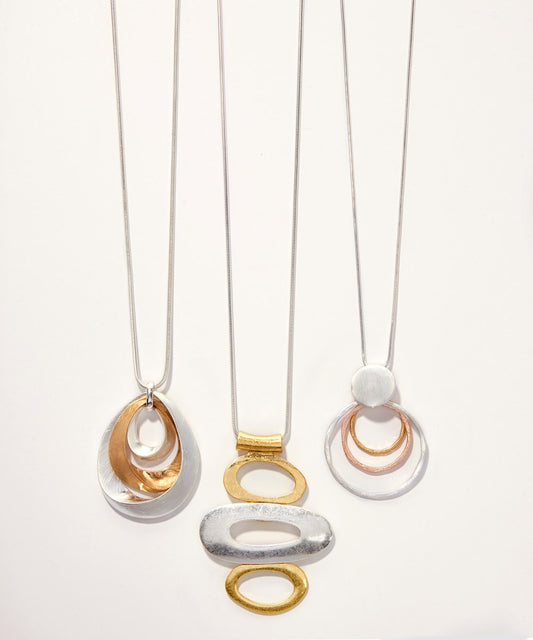 Astral by Charlie Paige Burnished Multi Metal Necklace