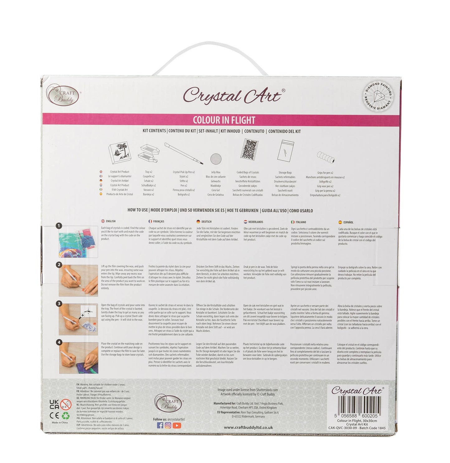 Medium (11.8" x 11.8") Crystal Art Kit - Color in Flight