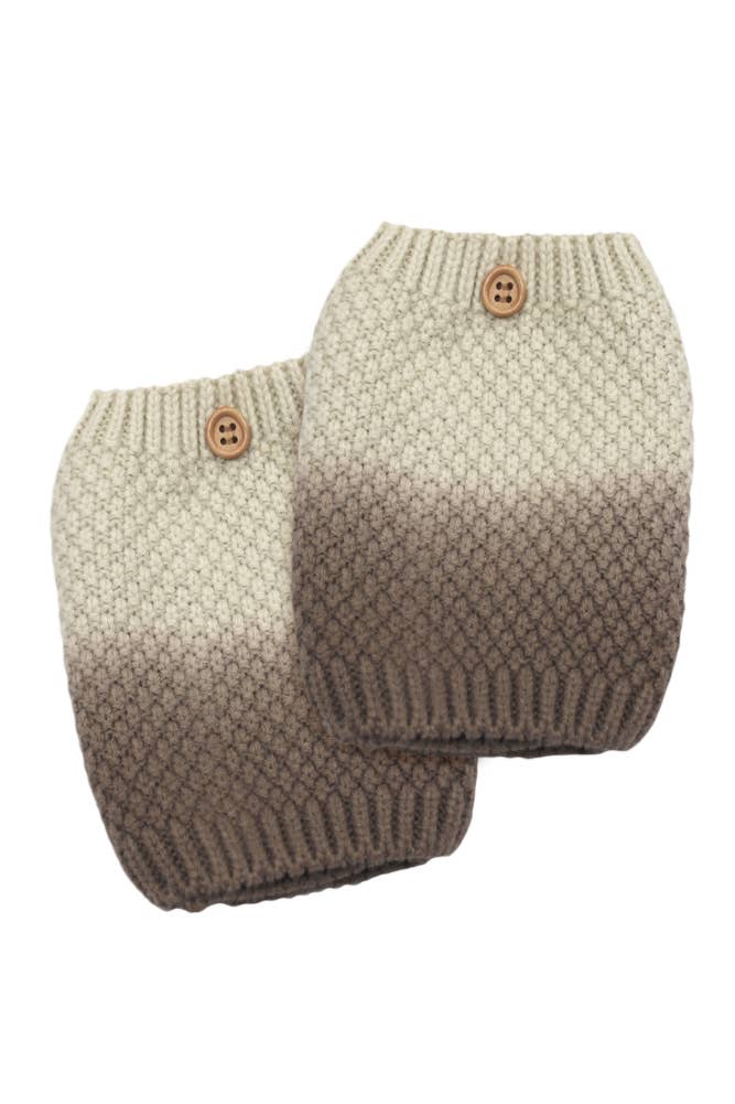 C.C Gradation Two Tone Button Winter Boot Cuffs: Navy