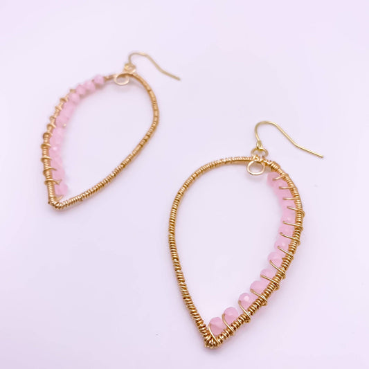 Wonderland gold and pink crystal statement earrings