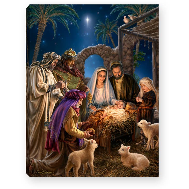 The Nativity 8x6 Lighted Tabletop Canvas