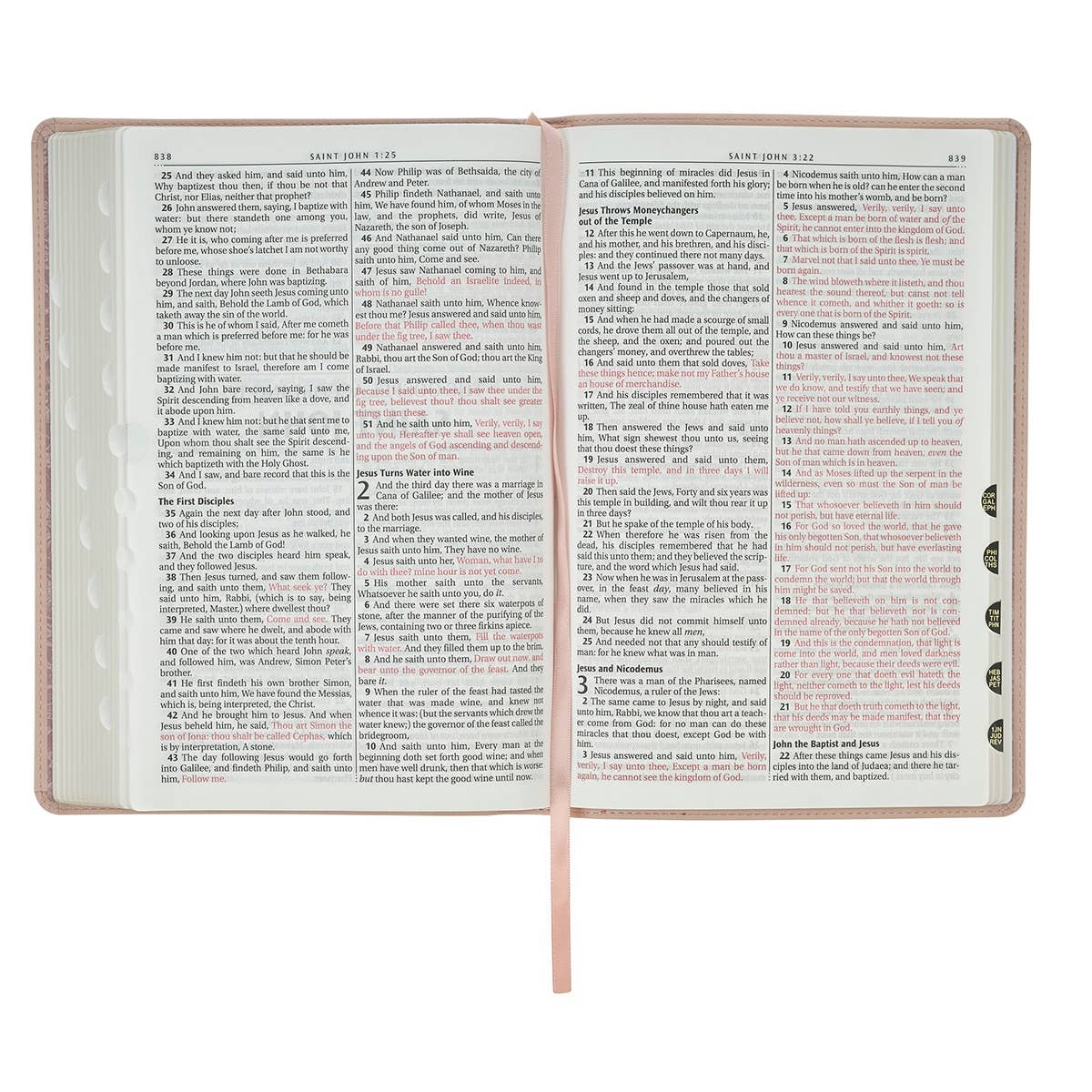 KJV Bible Thinline LP Faux Leather Trust, Pink