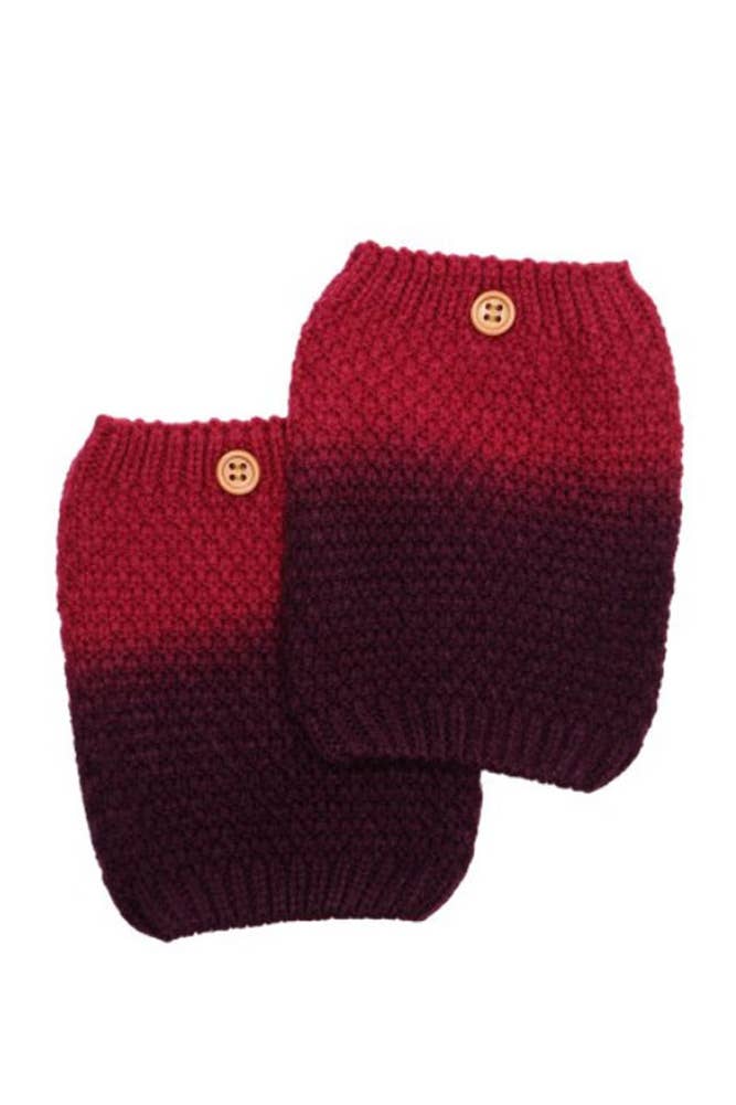 C.C Gradation Two Tone Button Winter Boot Cuffs: Navy