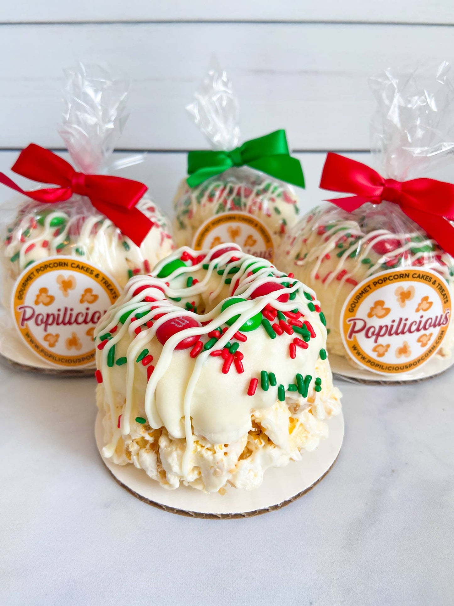 Popilicious Christmas Mini Gourmet Popcorn Cakes