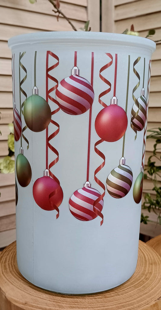 Frosted Holiday Vase