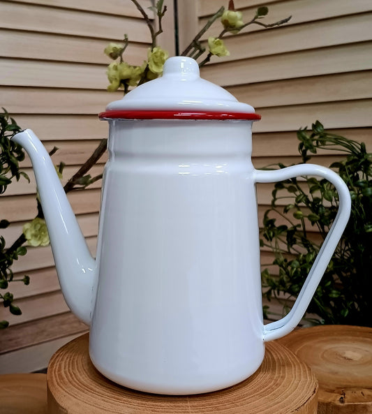 Red Rim Enamel Pitcher