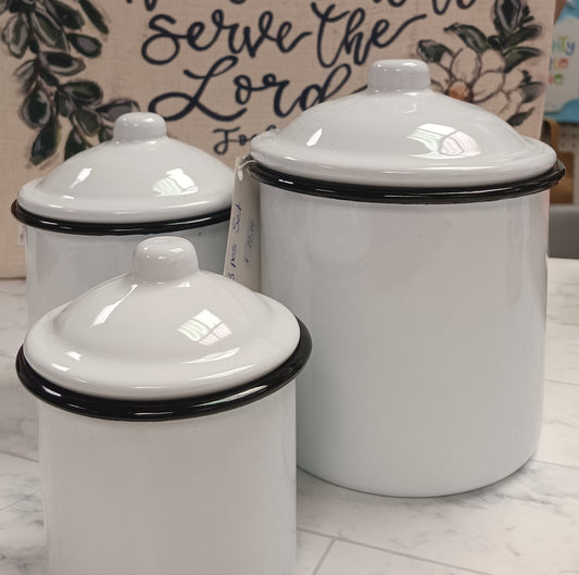 Enamel canister set