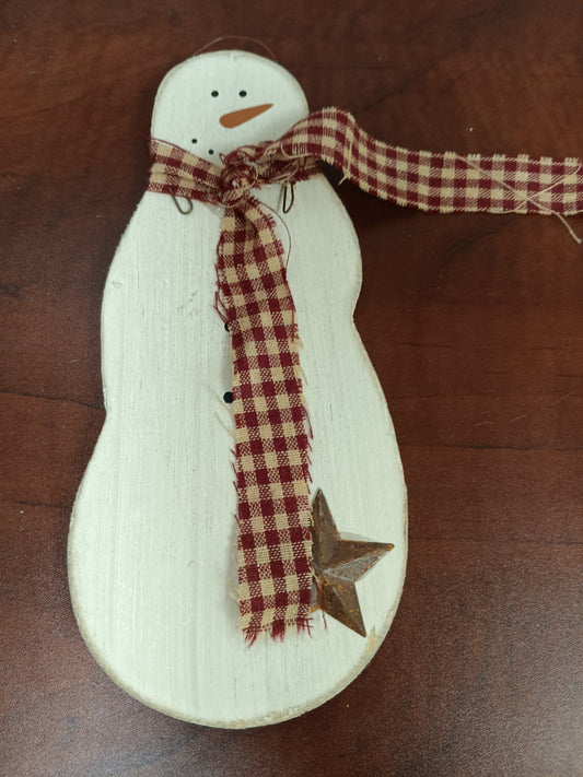 Wood snowman ornament