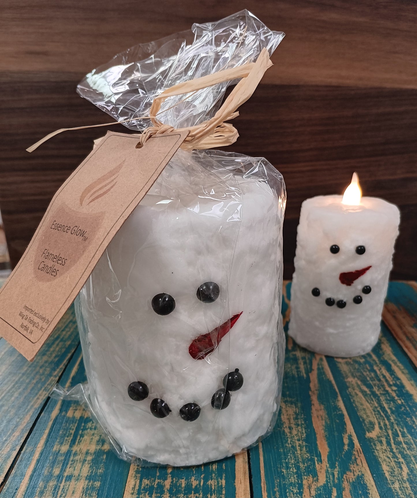 Essence Glow  Flameless Snowman Candle