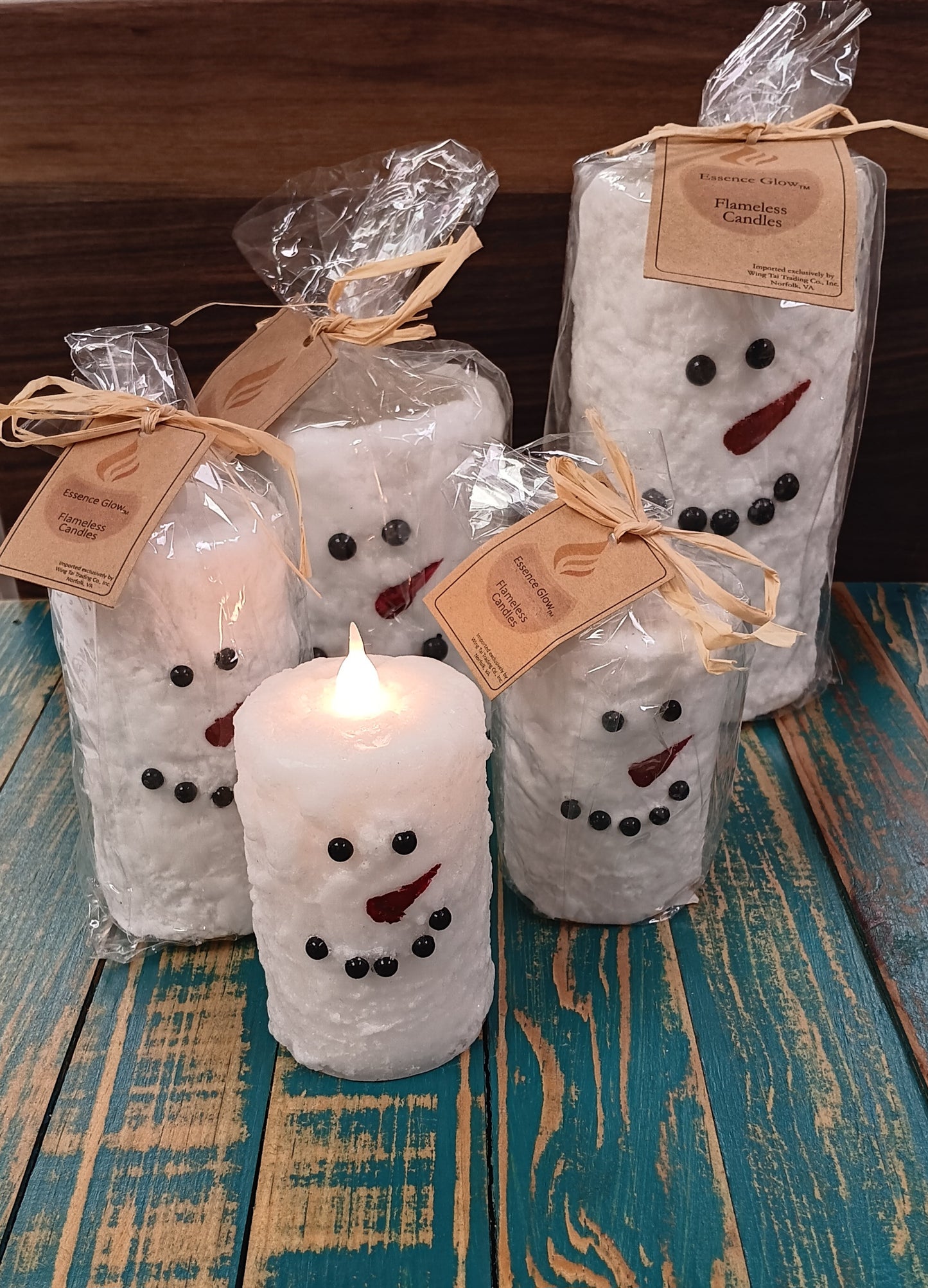 Essence Glow  Flameless Snowman Candle