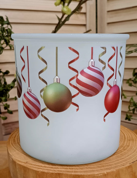Frosted Holiday Vase