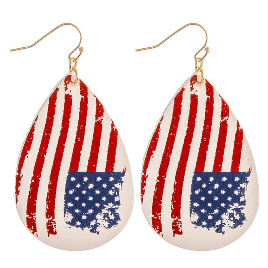 Distressed American Flag Earrings