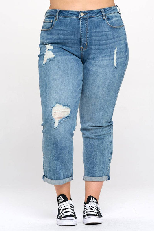 Medium - Plus Size High Rise Mom Jeans