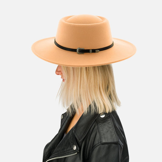 Wide Brim Hat with Leather Band