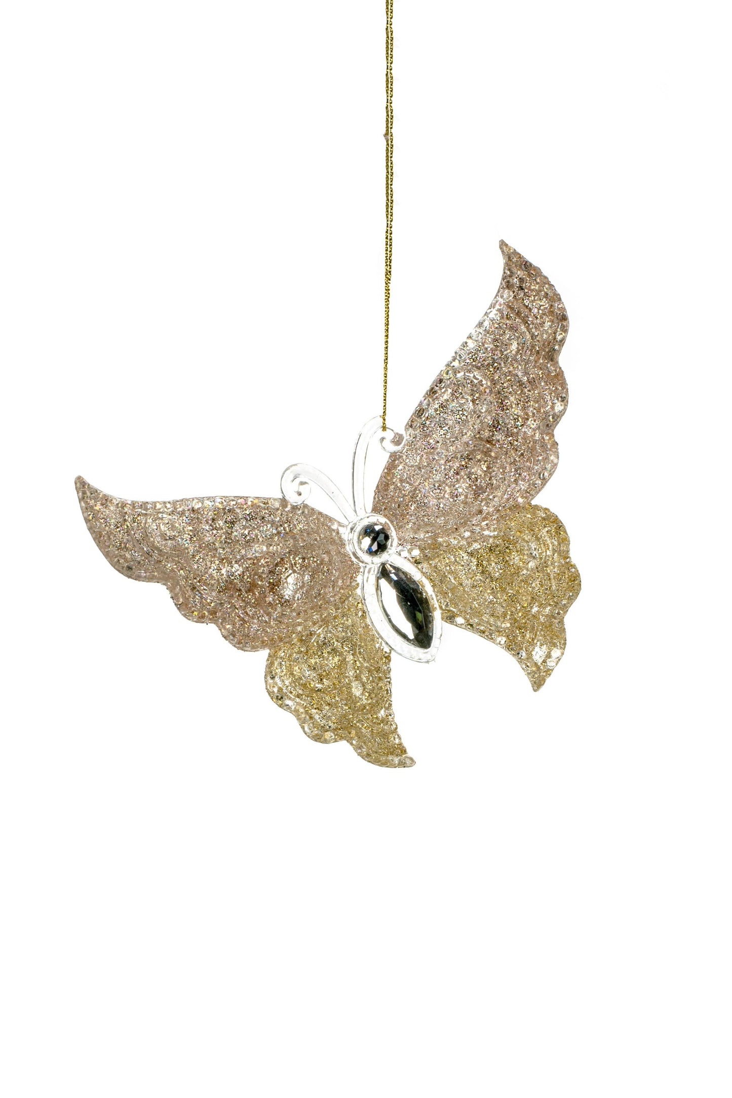 Rose Gold Hanging Butterfly Ornament